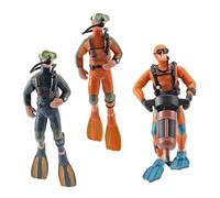 VICASKY Lot de 3 Figurines Miniatures de Plongeurs pour Décoration D’Aquarium, Modèles de Simulation Réalistes, Matériaux Sûrs, Légers, Adaptés pour Paysage D’Aquarium, Bassin et Bac