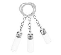 VICASKY Lot de 3 Flacons en Verre Transparents Miniatures Porte-clés Argenté, Flacons Rechargeables pour Parfum de Voyage, Décoration et Rangement Multifonctionnelle