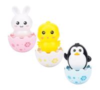 VICASKY Lot de 3 Jouets à Attraper pour Bébé, Tumbler en Plastique Solide, Coloris Multicolore, Éducatif Apaisant Adapté Dès la Naissance pour Développement Sensoriel et Motricité Fine