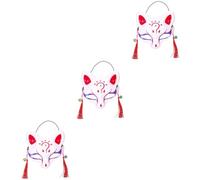 VICASKY Lot de 3 masques de chat de dessin animé Renard Animal Halloween pour adultes Cible de fléchettes Petit cadeau Mascarade Masque de fête Masque de fête Masque de visage pour chat Bal de fin