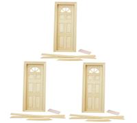 VICASKY Lot de 3 mini accessoires de modèle de maison miniature - Décoration de Noël avec fenêtre solaire et porte à six grilles - Pour la construction créative et le plaisir de jeu