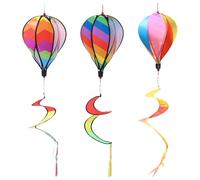 VICASKY Lot de 3 Moulins à Vent Extérieurs Spirales de Montgolfière Colorée Décoration Suspendue pour Jardin et Pelouse Ornements Rotatifs Multicolores pour Fête et Espace Extérieur