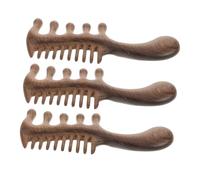 VICASKY Lot de 3 peignes de massage en bois avec dents pour cuir chevelu et acupression corporelle Brosse à cheveux multifonction pour le spa et la maison Matériau robuste et durable