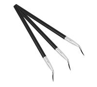 VICASKY Lot de 3 pinceaux pour eye-liner, pinceau applicateur, eye-liner, courbe, cils, eye-liner, brosse ultra fine, brosse à sourcils, en plastique argenté