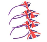VICASKY Lot De 3 Serrage-têtes à Nœud Grand Format, Plastique Tissu Souple, Motif Drapeau Britannique, Accessoire Coiffure Festival Et Fête, Confortable Et Élastique, Pour Femmes Et Filles
