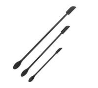 VICASKY Lot de 3 Spatules Racloir en Silicone Alimentaire Noir, Mini Spatules à Confiture à Double Extrémité, Petite Taille Flexible Cuisine et Cosmétique, Ustensiles Pratiques pour
