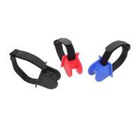 VICASKY Lot de 3 Supports de Canne à Pêche Portables en TPE Réglables Couleur Noir Rouge Bleu pour Bord de Mer Plage et Fixation sur Garde-Corps Pêche du Bord et Surfcasting