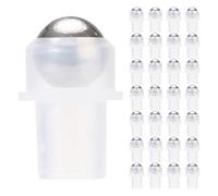 VICASKY Lot de 30 Billes de Rechange en Acier Inoxydable pour Flacons à Bille 16 Dents, Insert Plastique PE Transparent, Compatibles Flacons Roll-On pour Huiles Essentielles, Parfums et