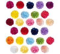 VICASKY Lot de 35 têtes de fleurs réalistes à faire soi-même - Serre - Têtes de fleurs artificielles en soie - Pour bricolage - Marguerites artificielles - Tête de chrysanthème artificielle - Tissu
