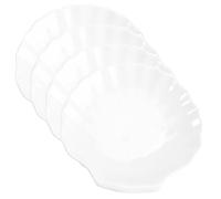 VICASKY Lot de 4 Assiettes Coquillage 10 Cm en Plastique Réutilisable pour Petit-déjeuner, Dessert et Service, Assiettes Ménagères Multi-usages pour Snacks, Fruits Secs et Collations
