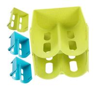 VICASKY Lot de 4 Bacs de Rangement Empilables pour Réfrigérateur, Supports Verts et Bleus pour Bouteilles et Canettes, Organisateur Pratique Cuisine et Boissons, Matériau Robuste et