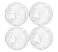 VICASKY Lot de 4 balles pour hamster : balles de sport en plastique transparent pour hamsters, ballons de course, vélos de fitness, jouets pour petits animaux pour gerbilles, accessoires de cage à