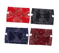 VICASKY Lot De 4 Bandeaux Avec Boutons Anti-pression, Foulards Pour Cheveux Taille Standard, Matière Extensible, Pour Femmes, Usage Quotidien, Couleurs Variées (rouge Foncé, Noir, Rouge, Bleu Marine)