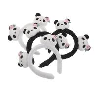 VICASKY Lot de 4 Bandeaux Cheveux Panda Doux Oreilles 3d, Accessoires Visage et Spa pour Femmes et Filles, Serrage-têtes Élastiques Mignons pour Soin Peau et Fête Thème Animaux,