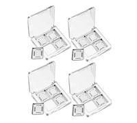 VICASKY Lot de 4 boîtes de fards à paupières vides - Boîte de rangement pour rouge à lèvres - Mini palette de fards à paupières vides - En plastique transparent