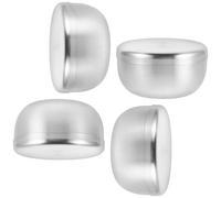 VICASKY Lot de 4 Bols à Mousse à Raser pour Hommes en Acier Inoxydable 304 Martelé avec Couvercle, Diamètre 8,5 Cm, Bol Multifonction Portable pour Salle de Bain, Voyage et Rasage
