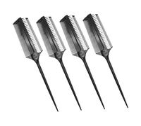 VICASKY Lot de 4 brosses à cheveux lisses pour queue de cheval - Peigne pour colorer les cheveux - Peigne double face - En plastique - Noir