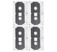VICASKY Lot de 4 Cassettes Audio Vierges de 30 Minutes, Faible Bruit, avec boîtier Plastique, pour l'enregistrement de Musique, de Voix, de Mix, de dictées et de projets DIY.