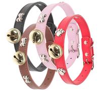 VICASKY Lot de 4 Colliers Réglables pour Moutons et Bétail avec Clochettes Sangles Haute Densité Couleurs Rouge Noir Rose et Marron Accessoires pour Animaux Ferme Colliers Solide et