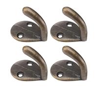 VICASKY Lot de 4 Crochets Muraux Style Américain Rétro en Métal, Taille Compacte, pour Vêtements, Clés et Paquet, Organisateur Mural Pratique pour Salle de Bain et Rangement Maison