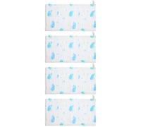VICASKY Lot de 4 de toilette doux pour bébé imprimés de dessin animé Serviettes absorbantes pour nouveau-nés et tout-petits comme bavoir et accessoires de bain Baleine bleue
