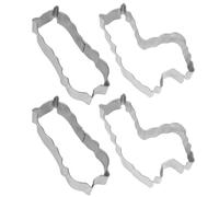 VICASKY Lot de 4 Emporte-pièces Inox en Forme D'alpaga, Tailles Grandes et Petites, Moules à Biscuits et Fondant, Découpe Pâte pour Pâtisserie Diy, Ustensiles de Cuisine, Couleur Argenté,