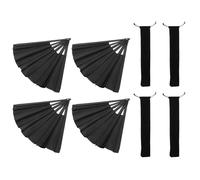 VICASKY Lot de 4 Éventails Pliables Noirs en Oxford 10 Pouces Éventail à Main pour Kung-Fu et Tai-Chi Son Distinctif Accessoire Traditionnel Chinois pour Danse Arts Martiaux et