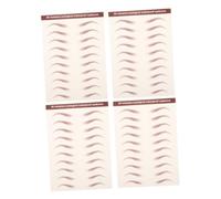 VICASKY Lot de 4 feuilles d'autocollants imperméables pour sourcils - Maquillage teinté - Sourcils - Tatouage - 3D - Pour sourcils temporaires