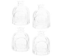 VICASKY Lot de 4 Flacons Diffuseurs D’aromathérapie en Verre Transparent 100 ML, Récipients Vides Décoratifs Sculptés, pour Huiles Essentielles et Diffusion Parfumée Maison et Bureau