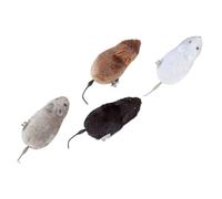 VICASKY Lot de 4 Jouets Mécaniques à Remonter en Peluche Souris Couleurs Aléatoires Taille Moyenne Jouets de Farces pour Fêtes et Jeux D’Intérieur pour Garçon et Couleur Aléatoire