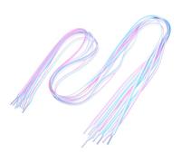 VICASKY Lot de 4 Lacets pour chaussures de sport plats en polyester 120 cm blancs bleus roses pour baskets, remplacement simple pour sneakers et chaussures en toile, randonnée