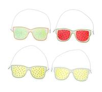 VICASKY Lot de 4 masques en gel réutilisables pour les yeux - Compresses froides et chaudes pour soins des yeux pour la et le stress - Bande élastique - Design joyeux