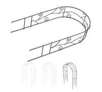 VICASKY Lot de 4 Mini Arches Décoratives en Fer Forgé Couleur Café Rouille et Blanc, Accessoires Miniatures pour Jardin Féerique, Décor de Maison de Poupée, Ornements Artisanaux pour