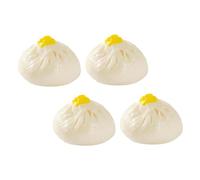 VICASKY Lot de 4 modèles avec petits pains à pudding Tu So, comme si vous voudriez manger jouer à la nourriture, jouet alimentaire en forme de petit pain à la vapeur, jouet de cuisine en PVC