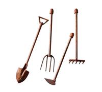 VICASKY Lot de 4 outils de jardin en métal pour jardins féeriques, durables pour balcons et petit design nostalgique