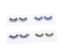 VICASKY Lot de 4 paires de artificiels à paillettes de différentes couleurs pour un look naturel et un maquillage - cosmétiques scintillants pour un look spécial