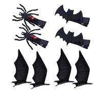 VICASKY Lot de 4 paires de bijoux pour cheveux d'Halloween avec araignée du diable - Barrettes à cheveux effrayantes pour fêtes et adultes - Décoration d'Halloween de qualité supérieure