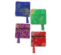 VICASKY Lot de 4 Paquet de Rangement pour Ruban Adhésif pour Ongles Guzheng Pochette de Broderie Éléguante Organisateur de Petits Objets Design Chic et Pratique