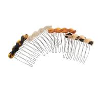 VICASKY Lot de 4 Peignes Latéraux en Acétate, Support de Frange et Épingle à Cheveux Latérale, Couleurs Blanc, Café, Écaille Claire et Foncée, Accessoires Coiffure Compacts pour Fêtes