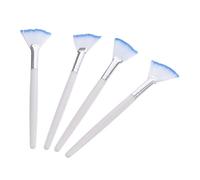 VICASKY Lot De 4 Pinceaux De Beauté Visage, Petits Applicateurs De Masque En Poils Doux, Brosse Ventilateur Ergonomique, Accessoire Soin Peau Pour Usage Quotidien, Couleur Blanche