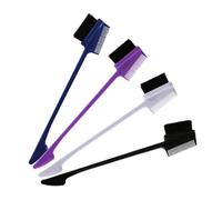 VICASKY Lot De 4 Pinceaux Et Peignes à Sourcils Compact Double Usage En Nylon Abs, Mix Couleur, Pour Femmes, Maquillage Professionnel Et Usage Quotidien