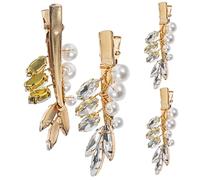 VICASKY Lot de 4 pinces à cheveux en perles pour alligator antidérapantes - Accessoires de cheveux faits à la main pour les mariées et les adolescents - Accessoires de cheveux pratiques et décoratifs