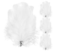 VICASKY Lot de 4 Pinces à Cheveux en Plumage Blanches Strass Petites Épingles à Cheveux Fines pour Femmes et Filles Accessoires de Mariage Élégants et Vintage pour Coiffures de Mariée