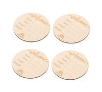 VICASKY Lot de 4 planches à bulletins en bois avec inscription « Oh Kindergarten » - Pour annonce de nom de bébé - Assiette de naissance pour