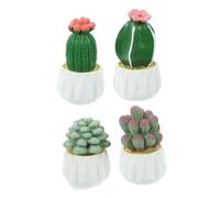 VICASKY Lot de 4 plantes succulentes artificielles miniatures pour décoration de table bureau et maison Matériau robuste Couleurs fraîches pour micro paysages et