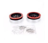 VICASKY Lot de 4 roues à moyeu en métal 2.2 - Roues à chenilles RC - Roues en aluminium 2.2 - Jantes de voiture - Composant de modèle de véhicule - Rouge