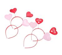 VICASKY Lot de 4 Serrage-Têtes de Cœur Aimant Rose Bandeaux Chics pour Femmes Accessoire de Costume pour Fête Décoration Anniversaire et Coiffure Élégante