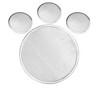 VICASKY Lot de 4 Set de Set de Plaques à Pizza Rondes Perforées en Aluminium Épais 20 Cm Antiadhésives pour Cuisson Uniforme Four, Moule à Pizza Polyvalent Maison la Cuisine et