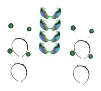VICASKY Lot de 4 Sets de Lunettes de Fête Vertes Serrage-têtes à Antennes Soucoupe Volante, Taille Unique, Accessoires Cosplay pour Soirées Festives et Bal Masqué Couleur Aléatoire