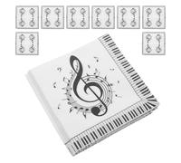 VICASKY Lot de 40 Serviettes en Papier Carrées Jetables Motif Notes de Musique Taille Standard Couleur Blanche pour Fêtes d'Anniversaire Essuie-Mains et Fournitures de Table Festives